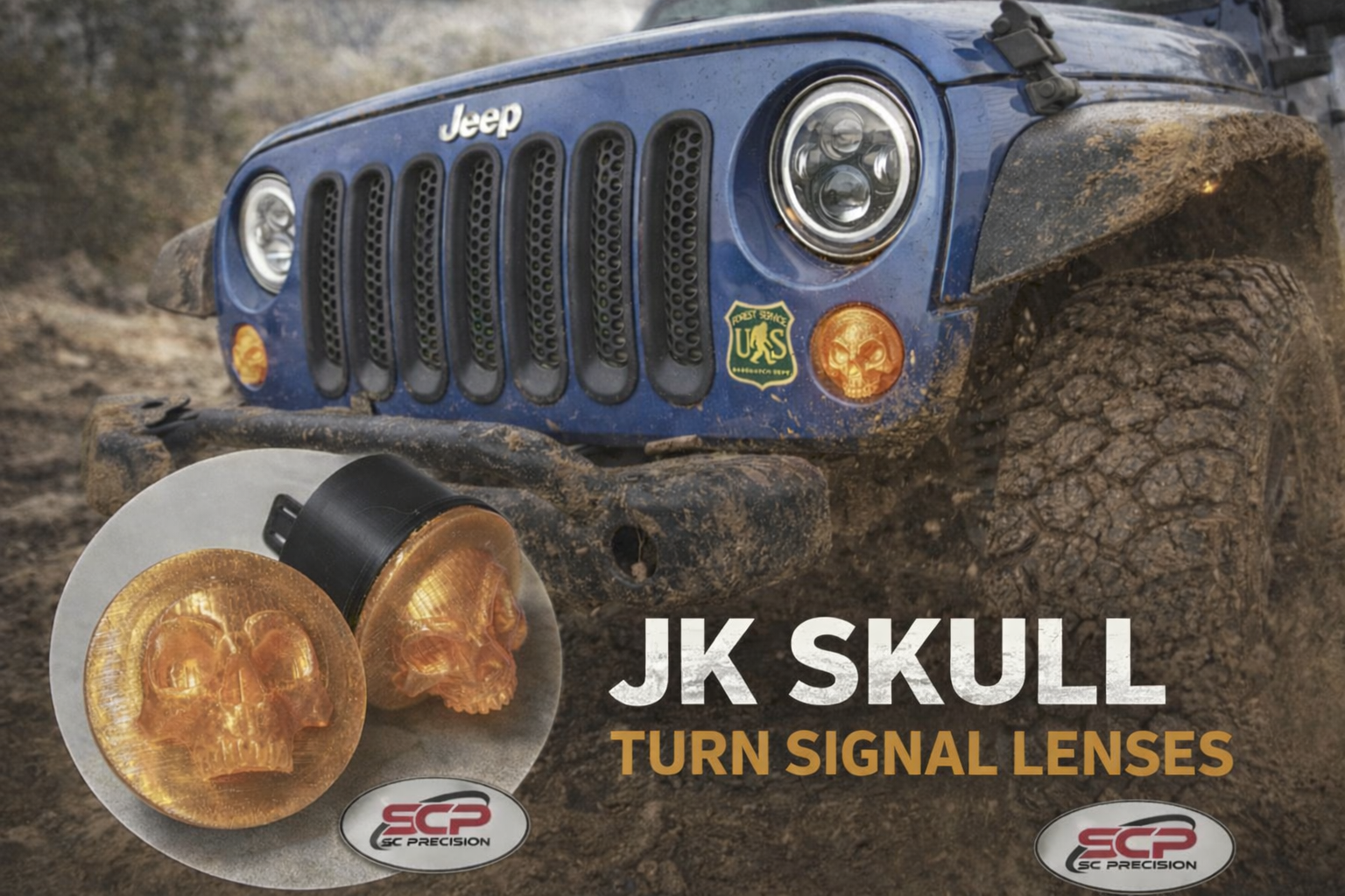 Jeep JK Turn Signals (Amber Skull) - Image 5